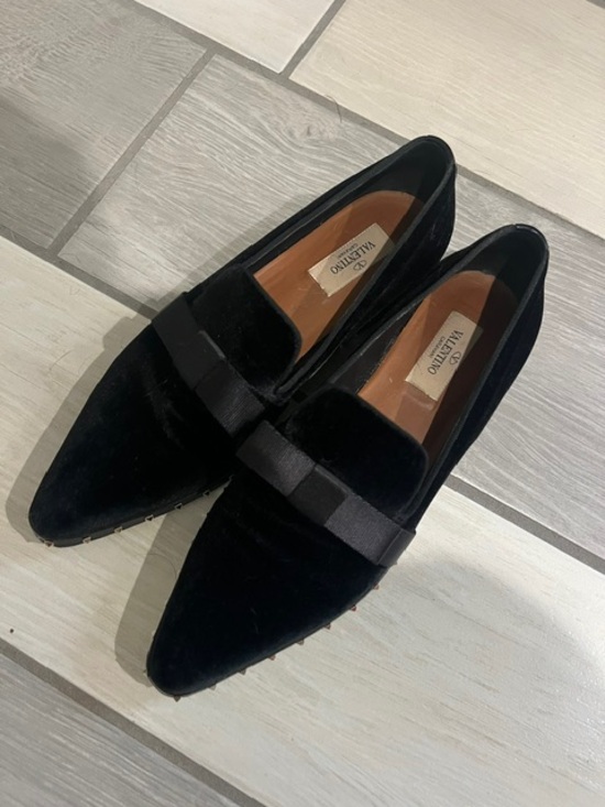Valentino Shoes - Valentino Black Velvet Tuxedo Loafer